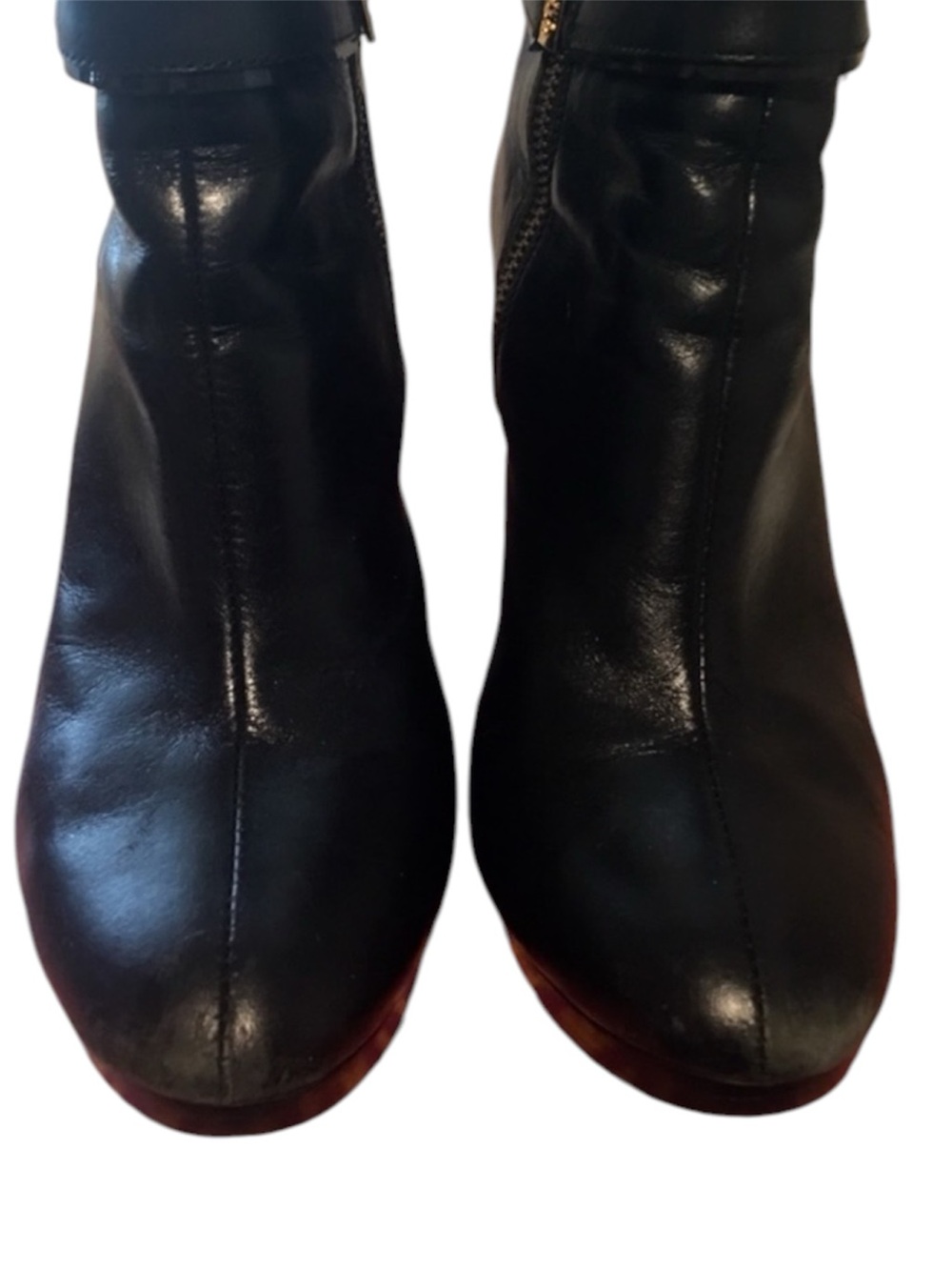Tory Burch Barrick Black Leather Ankle Boots $425. Platform Size 9 - Picture 5 of 12